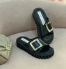 辛芷蕾同款  RV金属方扣拖鞋  超轻厚底凉拖 暴走无压力 商品缩略图0