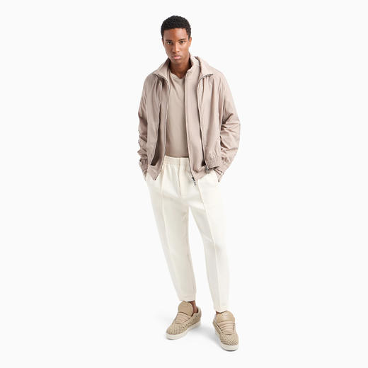 EMPORIO ARMANI 阿玛尼 男士棉质常规版型立领运动卫衣 米色 3D1M69 1JHSZ 0650 商品图3
