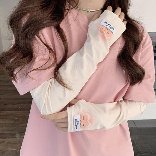 「9.9元包邮！冰感材质」冰丝防晒袖套女夏季户外开车骑行防晒冰袖护手臂薄款护袖配饰 商品图0