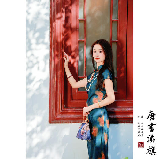 【京华】双面仿香云纱立领水滴镂空改良旗袍新中式 商品图2