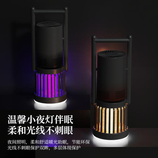 风扇灭蚊2合一【家用小夜灯灭蚊器】露营探险家风扇驱蚊灭蝇灯 户外电击式灭蚊灯  商品图2