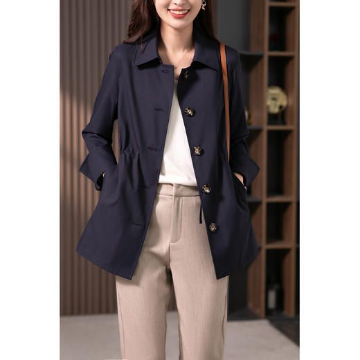 87535原形风衣女2024春季新款韩版收腰显瘦休闲小个子设计感短款外套 商品图3