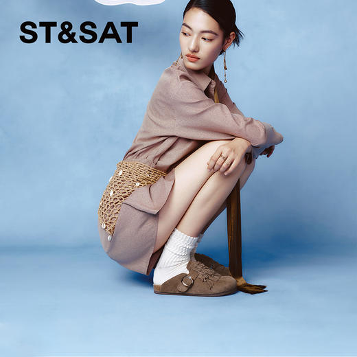 ST&SATx敦煌风尚联名 复古民族风流苏勃肯鞋SSC3114050 商品图7