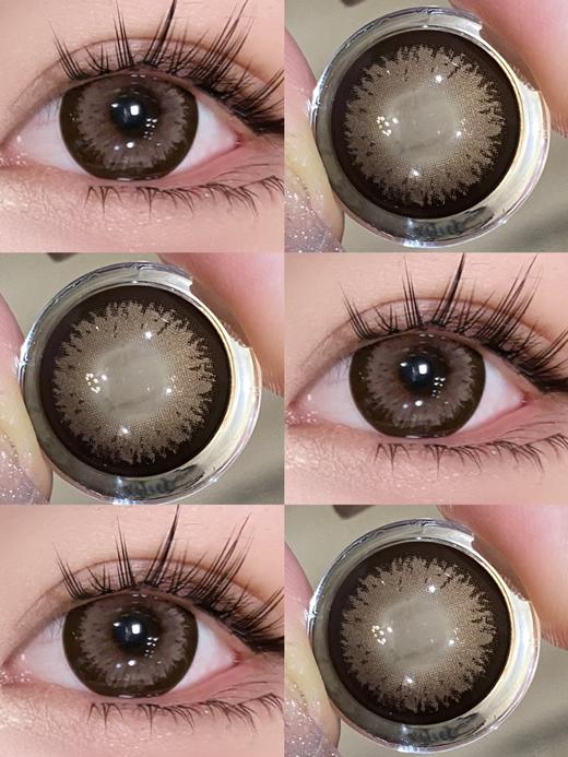 winni日抛 D26玛瑙贝壳/D27雪蓝水母/D28蜜茶珊瑚 14.5mm 一盒十片 日抛无售后！！ 非离子  灰/蓝/棕 商品图6