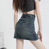 LR分割口袋设计感高腰A字牛仔裙 商品缩略图3
