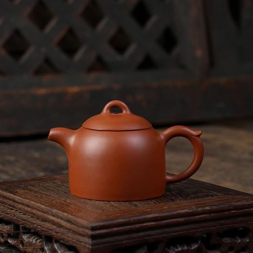 孙雯  小秦权壶朱泥小茶壶宜兴紫砂原矿茶壶紫砂壶功夫茶泡茶壶紫砂茶具仿古 商品图0