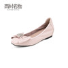 西村名物2024夏季新品法式浅口平底真皮软底小香风蝴蝶结单鞋女X24CE37721 商品缩略图0