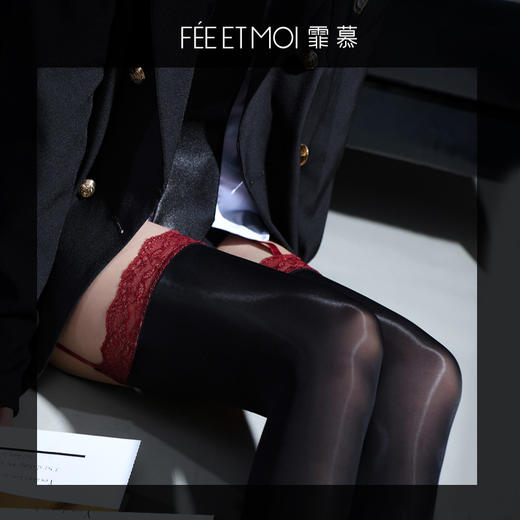 【霏慕】吊带一体蕾丝油光丝袜3301情趣内衣时尚性感情趣丝袜 商品图3