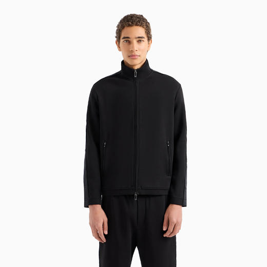 EMPORIO ARMANI 阿玛尼 男士棉质常规版型立领运动卫衣 黑色 3D1M69 1JHSZ 0999 商品图1