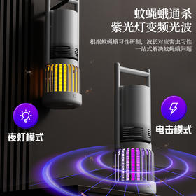 风扇灭蚊2合一【家用小夜灯灭蚊器】露营探险家风扇驱蚊灭蝇灯 户外电击式灭蚊灯 
