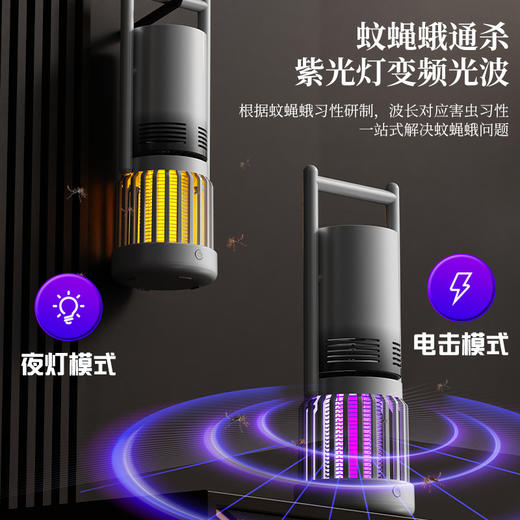 风扇灭蚊2合一【家用小夜灯灭蚊器】露营探险家风扇驱蚊灭蝇灯 户外电击式灭蚊灯  商品图0