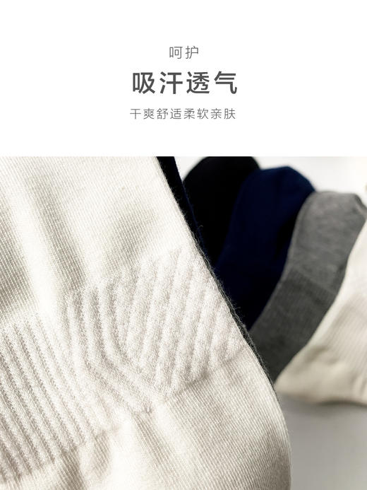 足装秀24新款夏季男士短袜棉质纯色轻薄透气吸汗短邦运动男袜子 商品图4