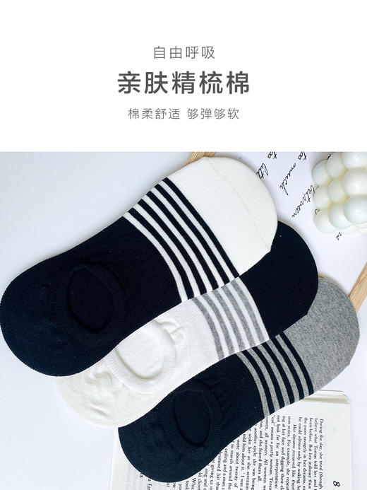 足装秀24新品夏天男士短袜棉质百搭浅口防脱轻薄透气隐形袜男袜子 商品图2