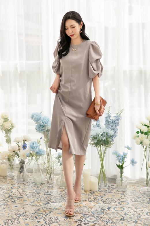 Le Malene 褶皱泡泡袖连衣裙 13152 商品图0