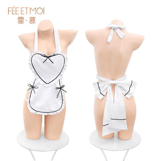 【霏慕】 爱心围裙蝴蝶露臀女仆装6409情趣内衣性感免脱制服套装 商品图4
