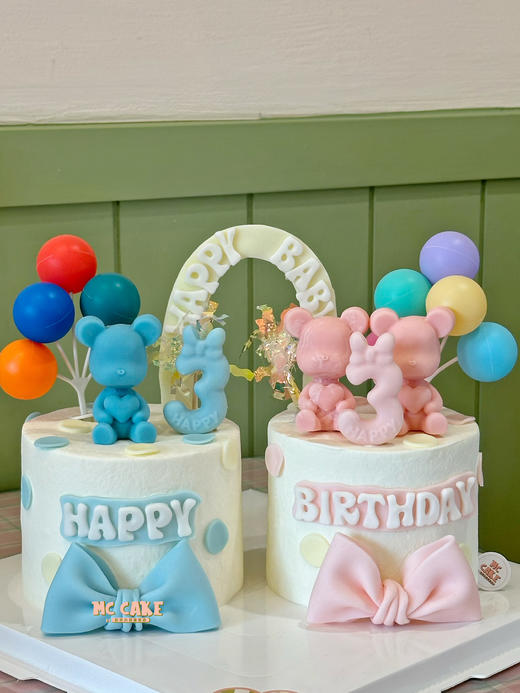 双胞胎生日蛋糕/一起过生日（实际出品粉色熊只有一只） 商品图2