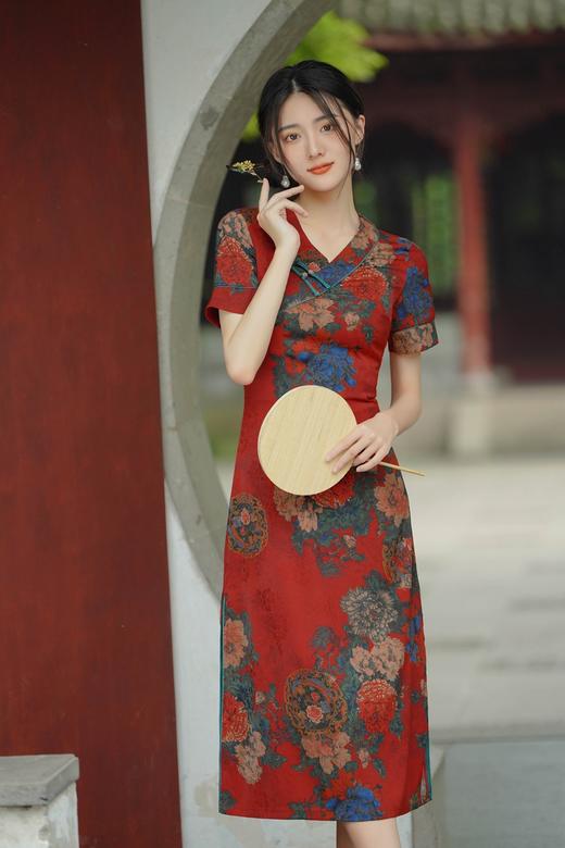 气质减龄V领，宽松中长款旗袍GSJ558 商品图2