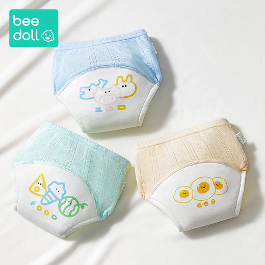 【3条装！立体防侧漏 不夹小PP】beedoll蓓兜如厕训练裤夏季男女宝宝可洗内裤隔尿戒尿不湿 商品图8