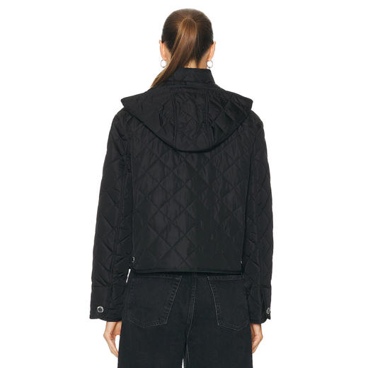 BURBERRY 巴宝莉 女士绗缝连帽棉服 黑色 8084152 A1189 商品图2
