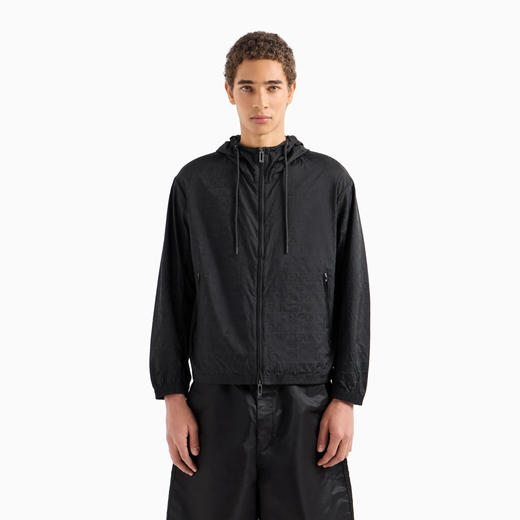 EMPORIO ARMANI 阿玛尼 男士常规版型连帽外套 黑色 3D1BH4 1NNXZ 0999 商品图1