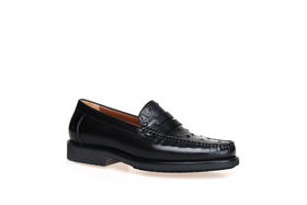 豪麟名鞋都彭牛皮革+鸵鸟皮革男鞋商务鞋E33221122黑色