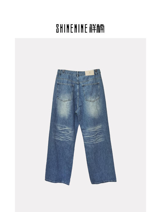 W429131705破洞直筒牛仔裤 商品图1