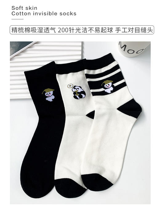 足装秀24新品春夏男士短袜棉质细腻顺滑透气抗起球潮袜男中邦袜子 商品图1