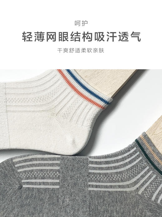 足装秀24新品夏天男士短袜棉质薄棉百搭轻薄透气网眼船袜男袜子 商品图4