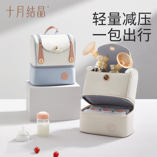 十月结晶背奶包上班外出轻便妈咪包母婴大容量双肩包妈咪储奶保鲜 商品图2