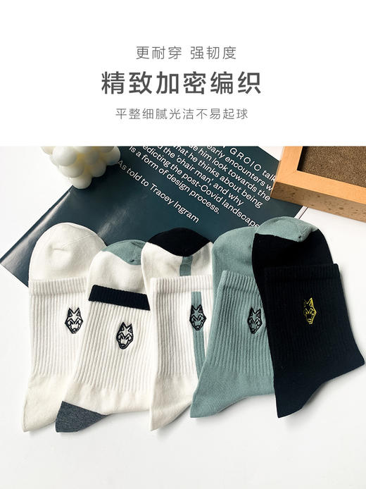 足装秀24新款夏季男士中筒袜棉质百搭轻薄透气吸汗中邦运动男袜子 商品图2