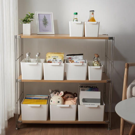 【白色3种规格可选】娜家无盖弯柄收纳筐 商品图4