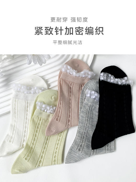 足装秀24新品春夏女士中筒竹棉抗菌轻薄糖果色公主袜中邦女袜子 商品图3