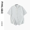 PINLI品立夏季新款新中式盘扣短袖衬衫男提花宽松中国风衬衣B242113084 商品缩略图10