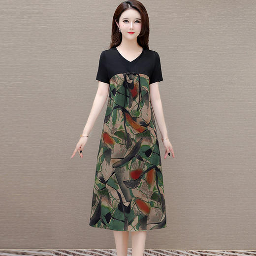 洋气中长款休闲，印花假两件时尚连衣裙QYM-OMS-JCA462-L 商品图1