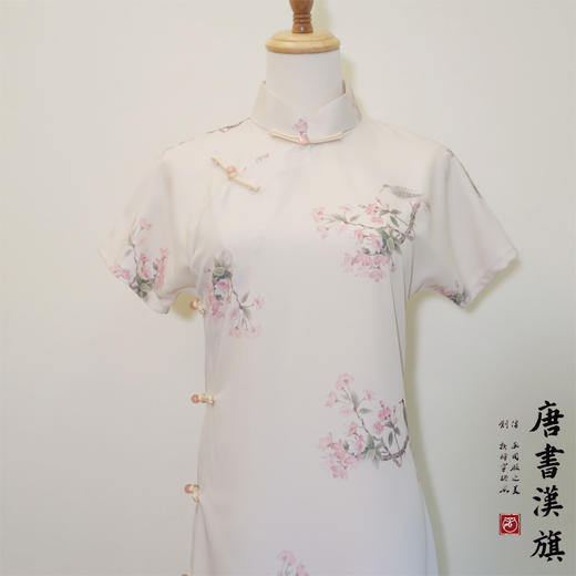 【花鸟卷】国风素雅立领盘扣古法旗袍新中式 商品图7