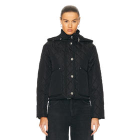 BURBERRY 巴宝莉 女士绗缝连帽棉服 黑色 8084152 A1189