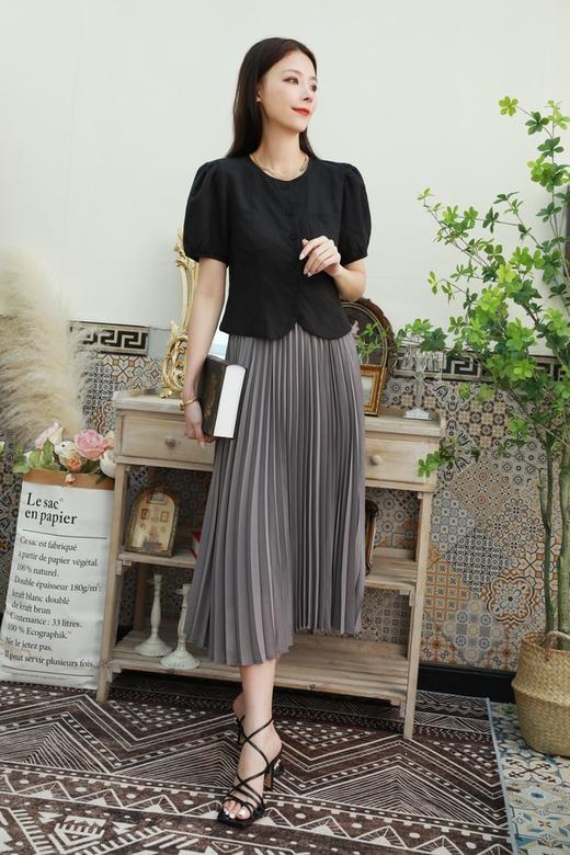 Le Malene 垂感百褶半裙 13063 商品图5