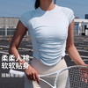 跃牌【禅语梵心】透气速干运动上衣女缩褶短袖T恤DX2803 商品缩略图1
