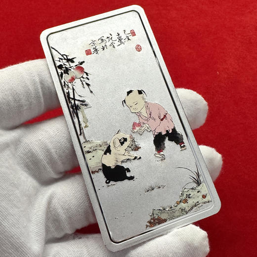 【上海造币】《五福图》银条  1套5枚 含纯银500克 带证书 带精美礼盒 商品图4