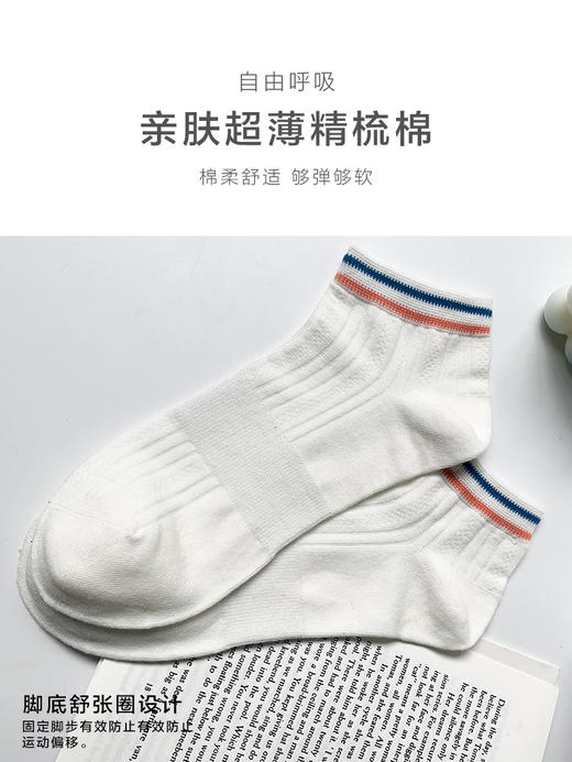 足装秀24新品夏天男士短袜棉质薄棉百搭轻薄透气网眼船袜男袜子 商品图3