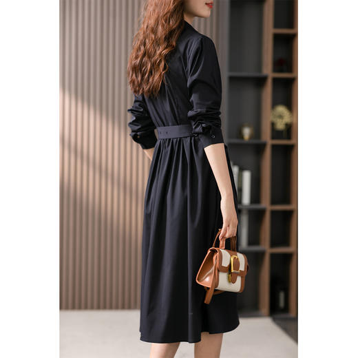 87770原形法式优雅衬衫连衣裙女2024春装新款收腰显瘦休闲中长款裙子 商品图3