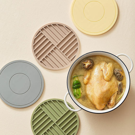 【隔热防烫 特厚升级 双面可用】耐高温加厚硅胶杯垫圆形微波炉垫子硅胶垫餐垫隔热垫砂锅防烫垫 商品图1