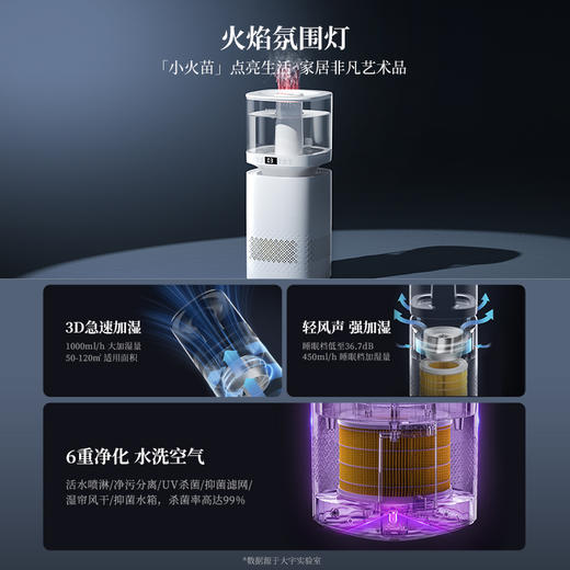 【官方自营】大宇无雾加湿器火焰8L大容量孕妇婴儿家用卧室蒸发式净化加湿器 商品图0