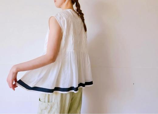 KHADI&CO 手纺棉打褶无袖上衣 商品图7