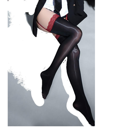 【霏慕】吊带一体蕾丝油光丝袜3301情趣内衣时尚性感情趣丝袜 商品图4