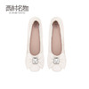西村名物2024夏季新品法式浅口平底真皮软底小香风蝴蝶结单鞋女X24CE37721 商品缩略图2