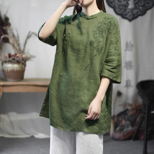 裁缝学苑AS276中国风新中式棉麻上衣纸样女装亚麻改良茶服衬衫版型图纸 商品图1