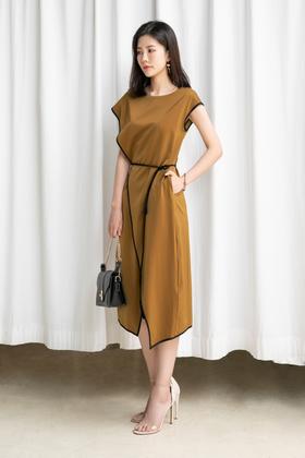 ELLA JADE 高端醋酸撞色连衣裙 12921【不含腰带】