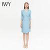 IWY/蓝色西装连衣裙七分袖袖高级气质主持人播音艺考时尚通勤工装Q14235 商品缩略图4