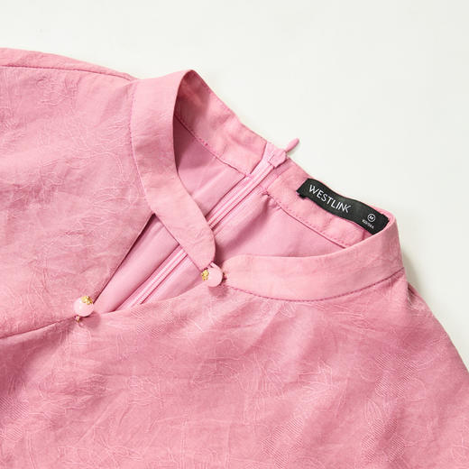 新中式国风肌理暗纹提花搭片改良旗袍女夏季镂空连衣裙V1941713 商品图5